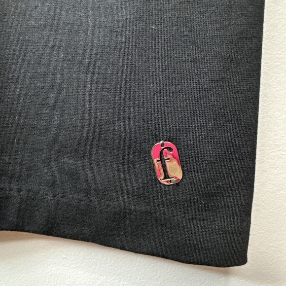 Ferrante Italian Dress Sz XS Rhinestone Detail Black Viscose Made In Italy NWT - Picture 5 of 15